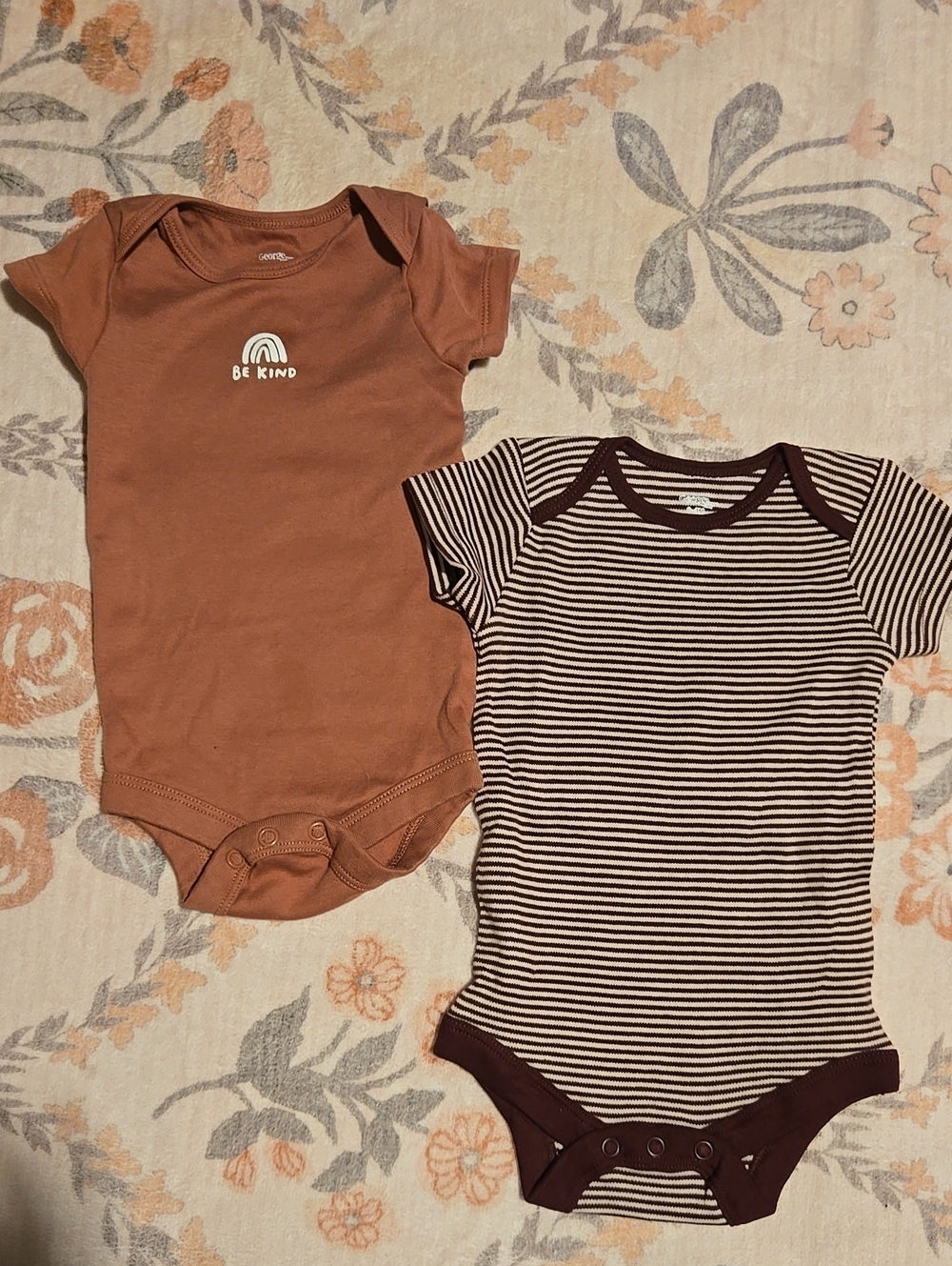 George Kids Brown 'Be Kind' Short-Sleeve One-Pieces